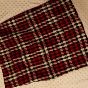 Talbots Red, Black and White Plaid Skirt
